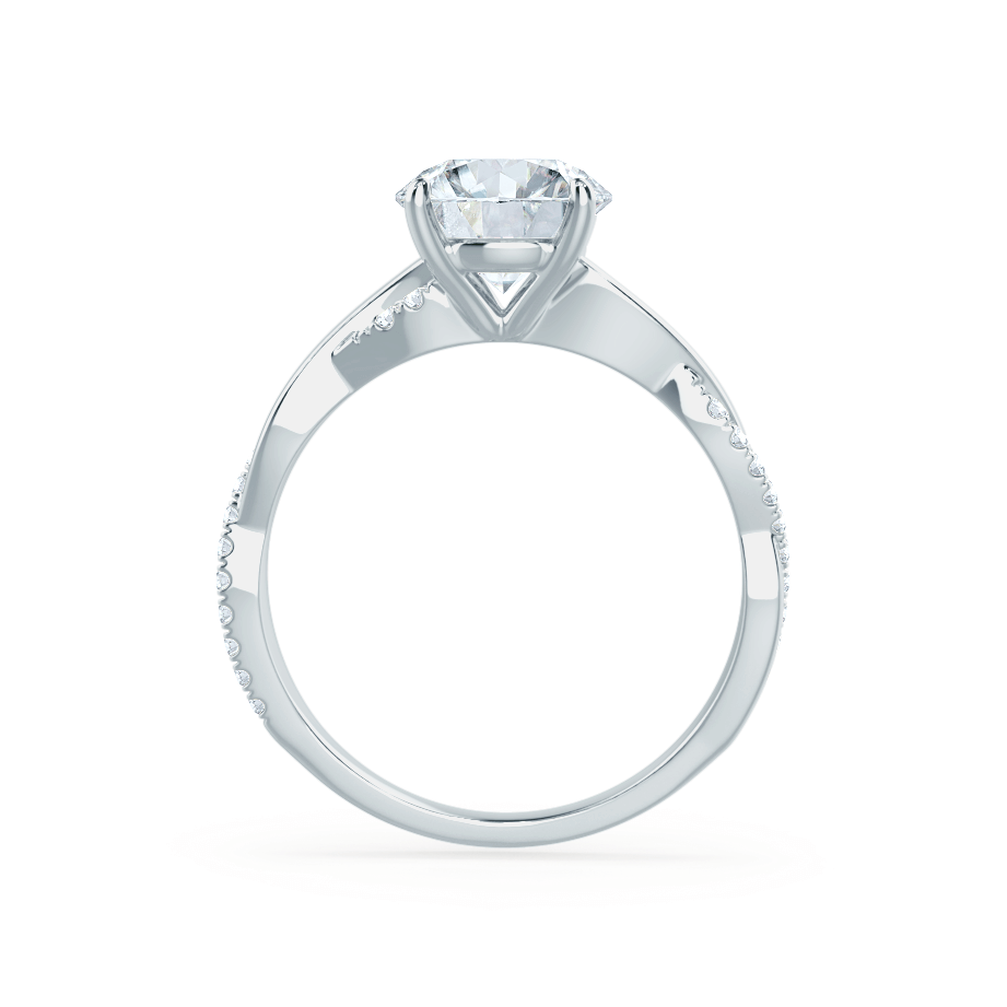 1 CT Round Twisted Pave Lab Grown Diamond Engagement Ring