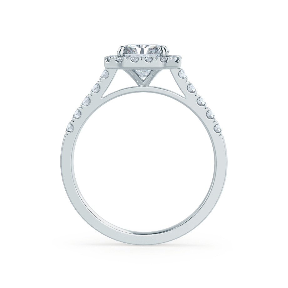 0.7 CT Radiant Halo & Pave Lab Grown Diamond Engagement Ring