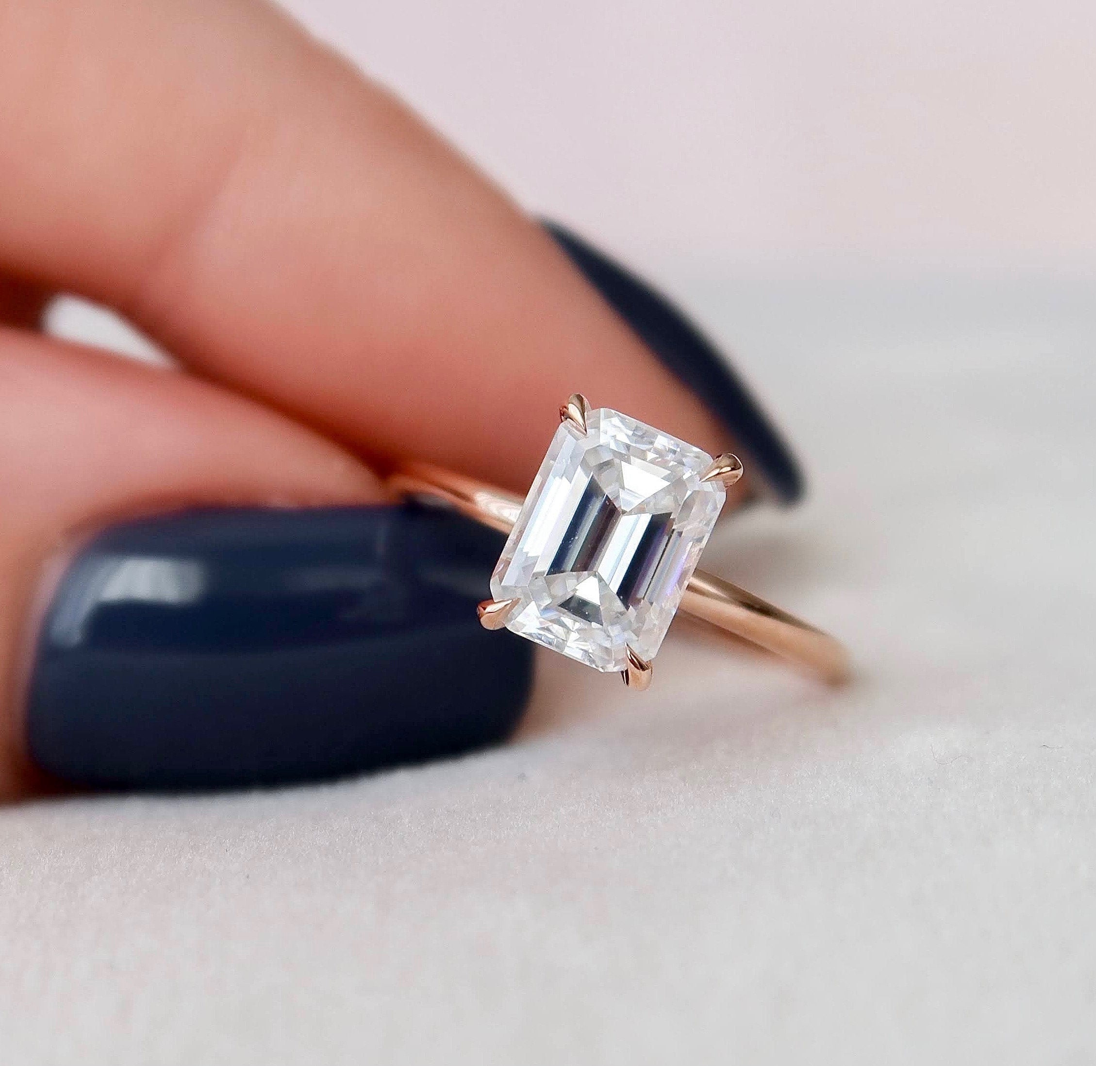 2 CT Emerald Hidden Halo Lab Grown Diamond Engagement Ring – Harrow Finch
