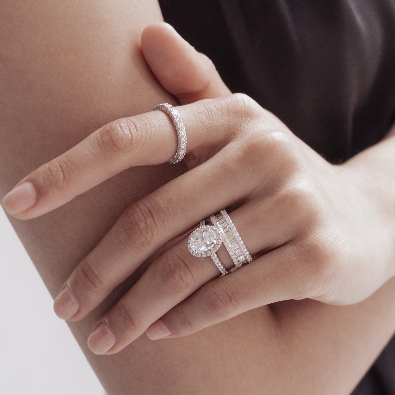 1.50 CT Oval Halo & Pave Lab Grown Diamond Engagement Ring