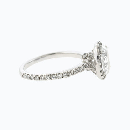 1.50 CT Oval Halo & Pave Lab Grown Diamond Engagement Ring