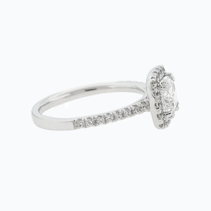 1.50 CT Cushion Halo & Pave Lab Grown Diamond Engagement Ring