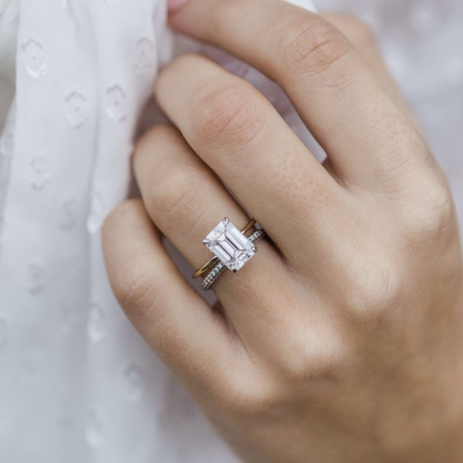 2.6 CT Emerald Solitaire Lab Grown Diamond Engagement Ring