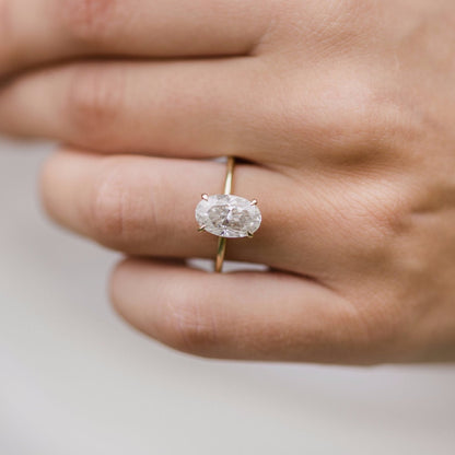2.8 CT Oval Solitaire Lab Grown Diamond Engagement Ring