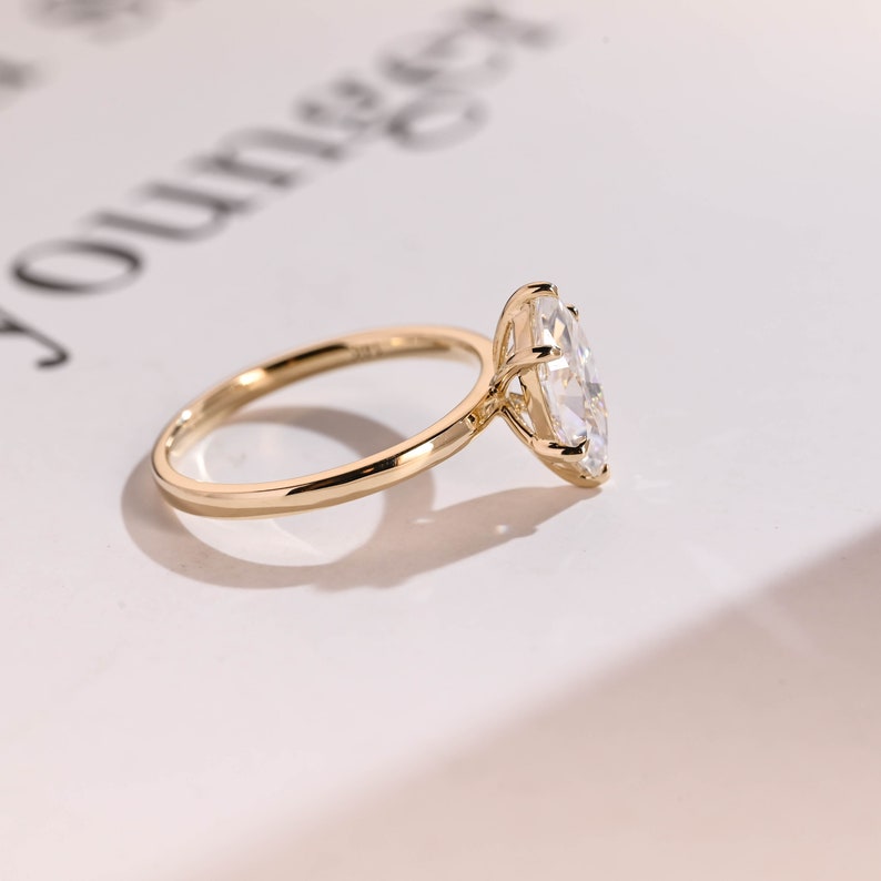 Stunning 1.0 - 2.0 CT Marquise Moissanite Engagement Ring with Solitaire Design 5