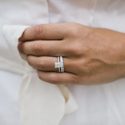 2 CT Radiant Pave Lab Grown Diamond Engagement Ring