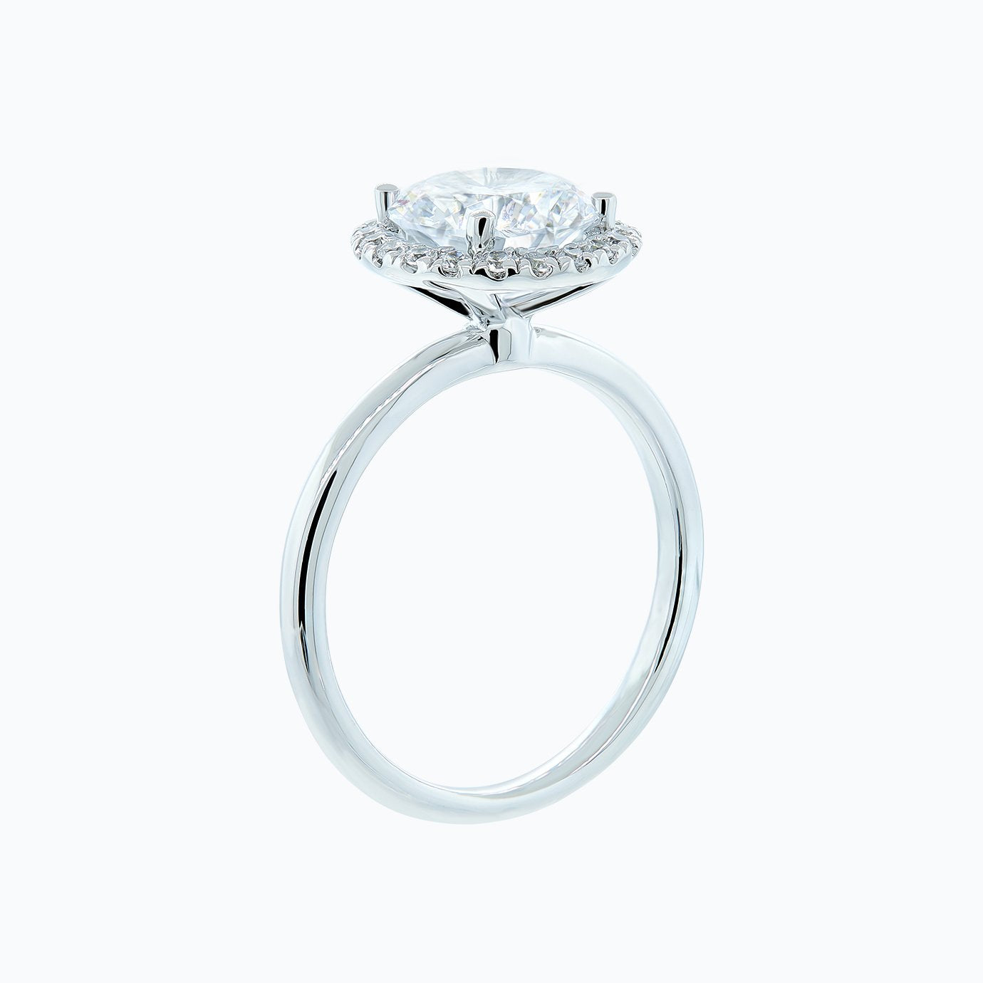 2.0 CT Round Halo Lab Grown Diamond Engagement Ring