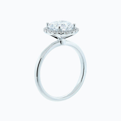 2.0 CT Round Halo Lab Grown Diamond Engagement Ring
