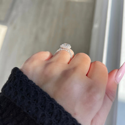 Stunning 2.03 CT Radiant Moissanite Engagement Ring with Halo & Pave Design 4