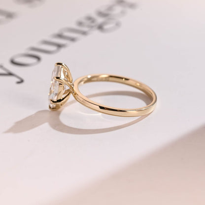 Stunning 1.0 - 2.0 CT Marquise Moissanite Engagement Ring with Solitaire Design 7