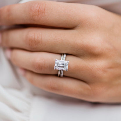 2.6 CT Emerald Solitaire Lab Grown Diamond Engagement Ring