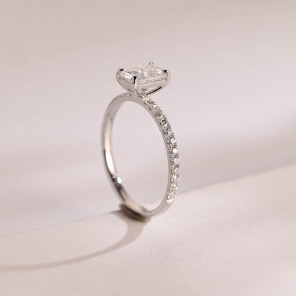 Stunning 1.0 - 2.0 CT Radiant Moissanite Engagement Ring with Pave Design 7