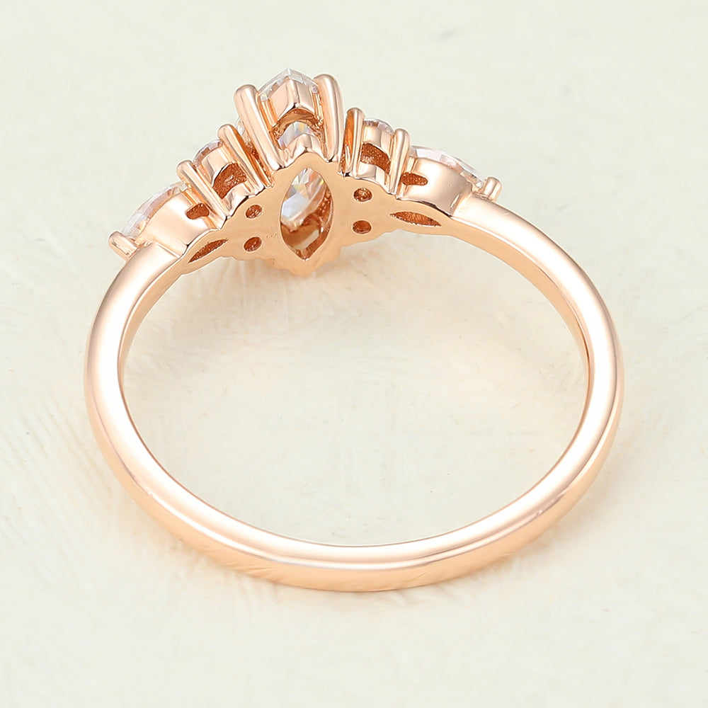 0.47 CT Marquise Cluster Lab-Grown Diamond Engagement Ring