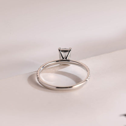 Stunning 1.0 - 2.0 CT Radiant Moissanite Engagement Ring with Pave Design 3