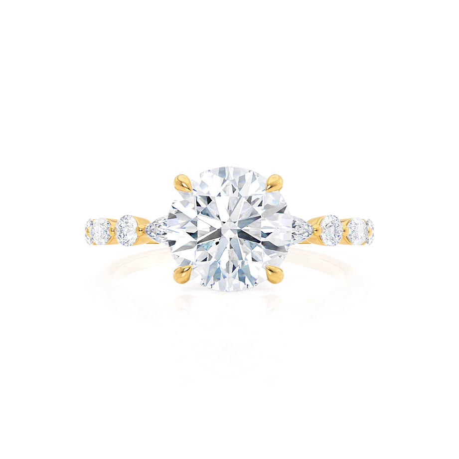 1 CT Round Dainty Pave Lab Grown Diamond Engagement Ring