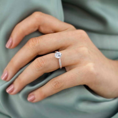 1.2 CT Round Solitaire Lab Grown Diamond Engagement Ring