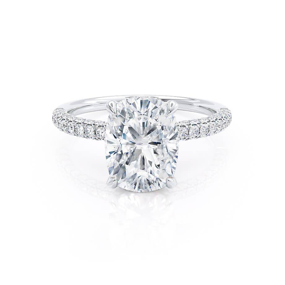 2.3 CT Elongated Cushion Pave Lab Grown Diamond Engagement Ring