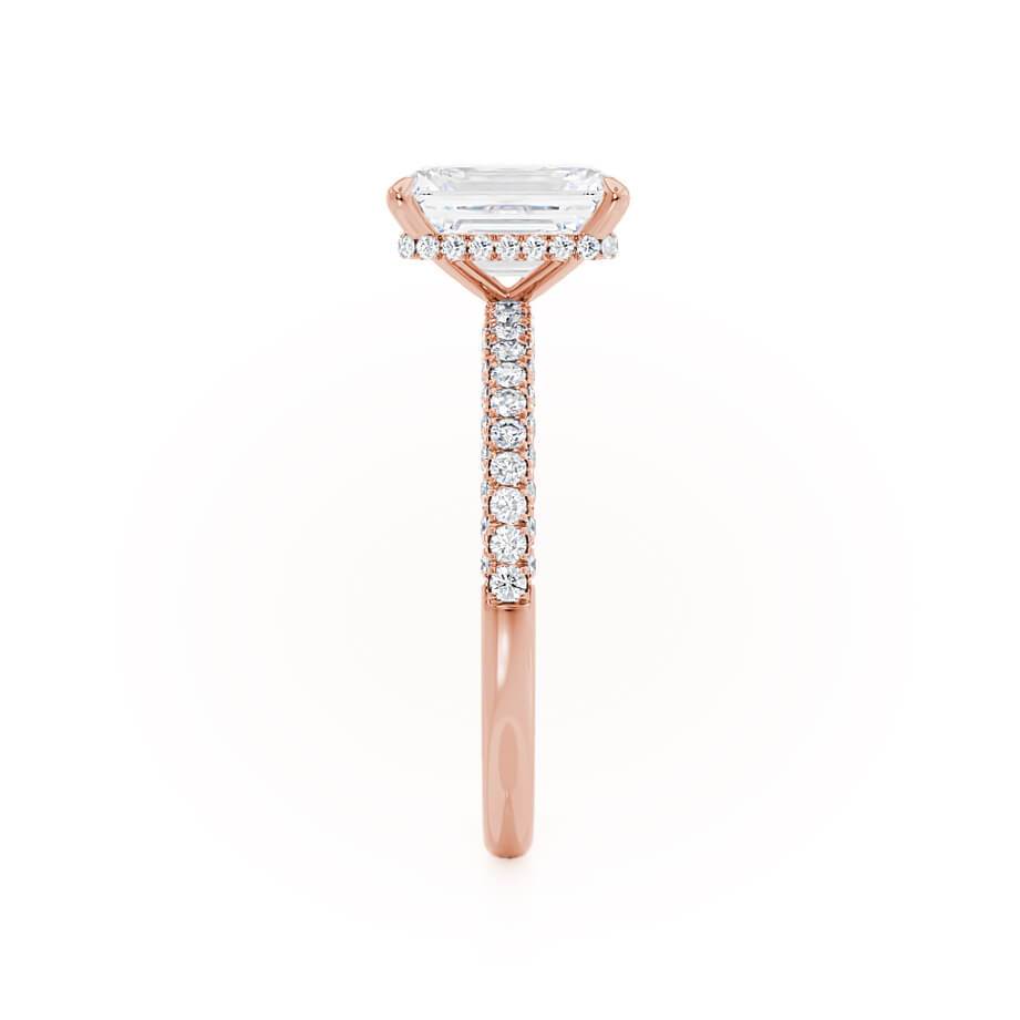 1.75 CT Emerald Hidden Halo & Pave Lab Grown Diamond Engagement Ring