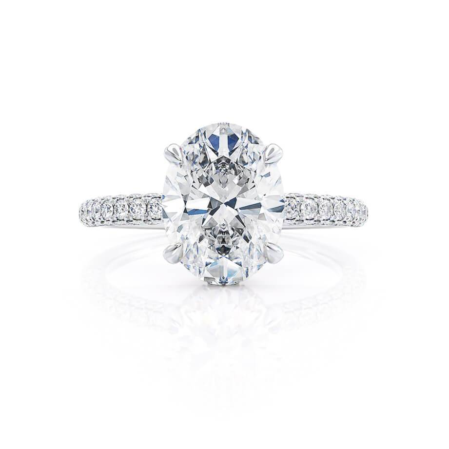 2 CT Oval Pave Lab Grown Diamond Engagement Ring