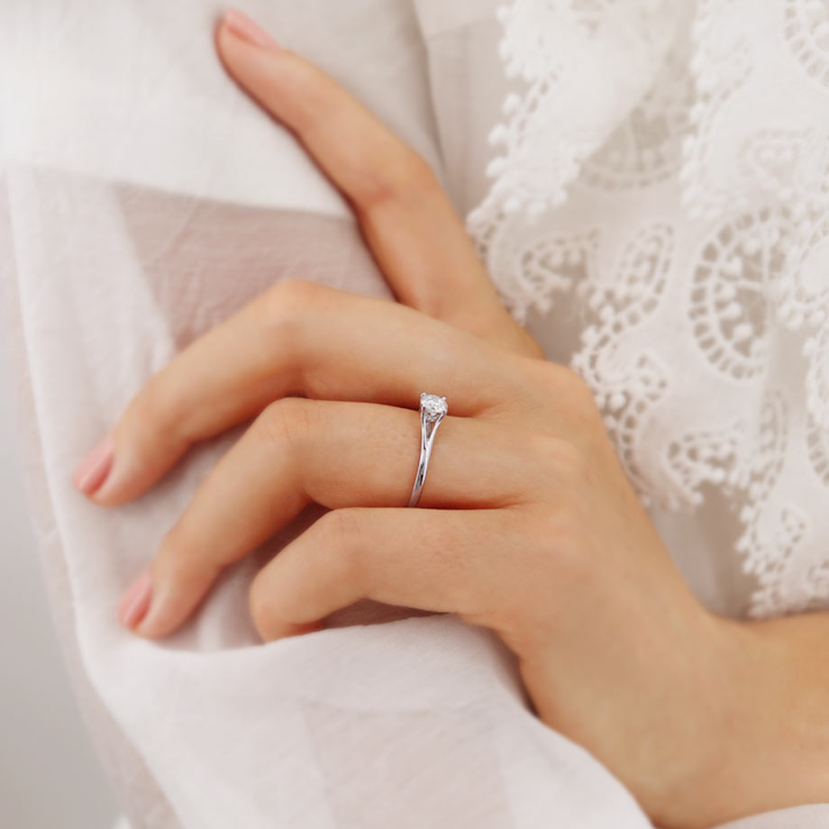 0.5 CT Round Solitaire Lab Grown Diamond Engagement Ring