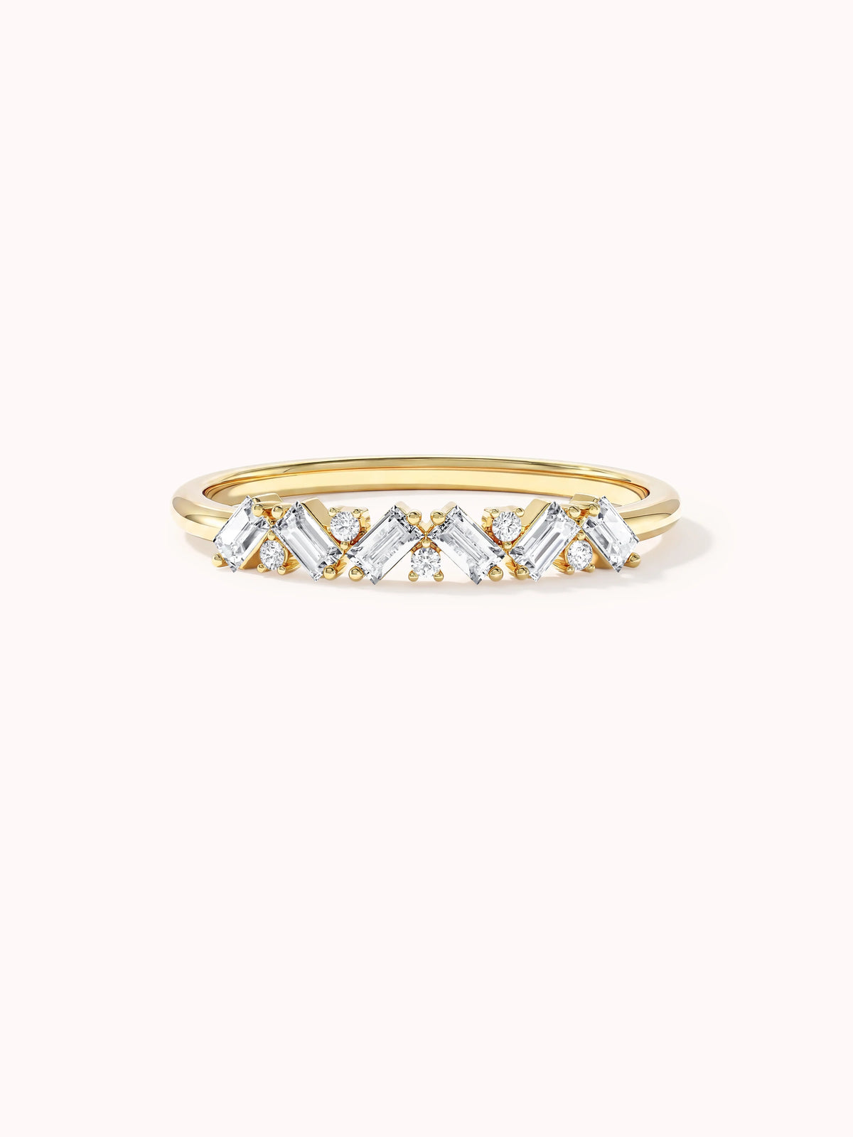 Petite Baguette Cluster Wedding Band