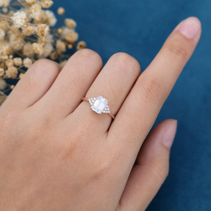 1.6 CT Emerald Cluster Lab Grown Diamond Engagement Ring