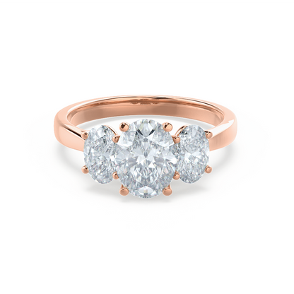 1.5 CT Oval Three Stone Lab Grown Diamond Engagement Ring