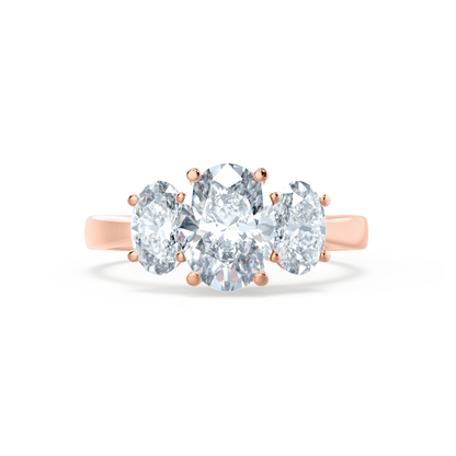 1.5 CT Oval Three Stone Lab Grown Diamond Engagement Ring