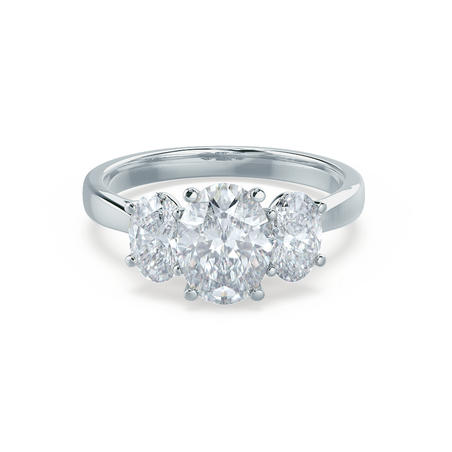 1.5 CT Oval Three Stone Lab Grown Diamond Engagement Ring