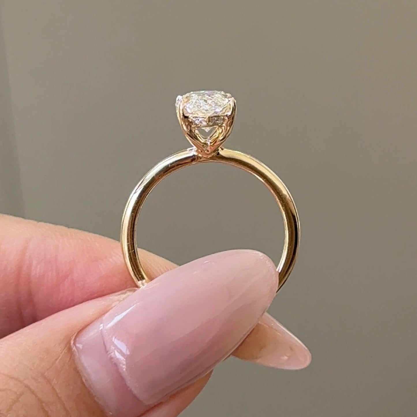 2 CT Marquise Hidden Halo Moissanite Engagement Ring