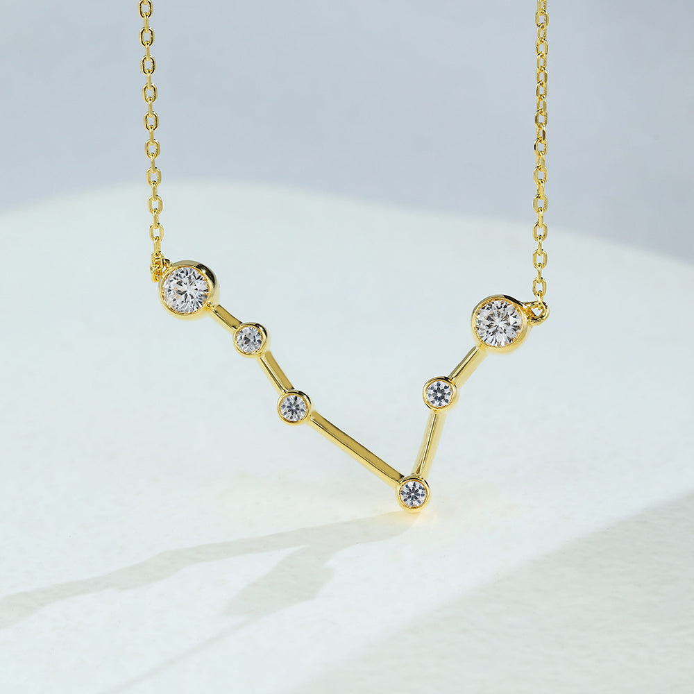 0.69 TCW Round Moissanite Pisces-Zodiac Sign Necklace
