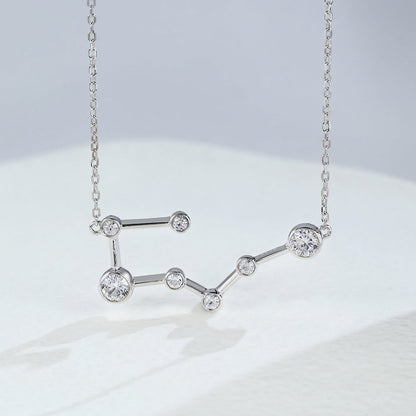 0.69 TCW Round Moissanite Taurus-Zodiac Sign Necklace