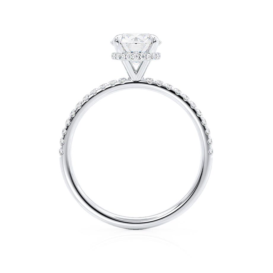 1 CT Round Hidden Halo & Pave Lab Grown Diamond Engagement Ring