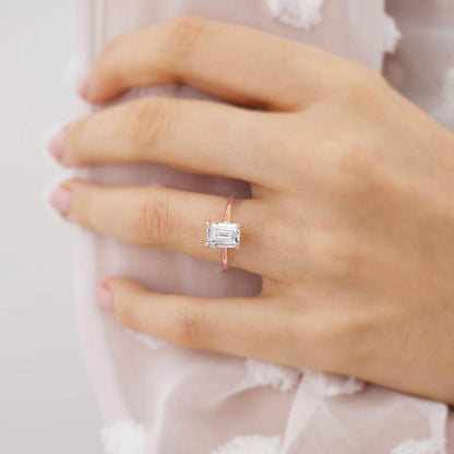 1.01 CT Emerald Solitaire Lab Grown Diamond Engagement Ring