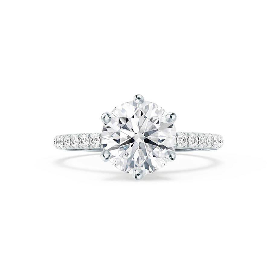 2.2 CT Round Pave Lab Grown Diamond Engagement Ring