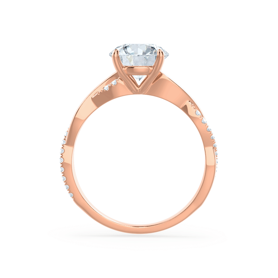 1.5 CT Oval Twisted Pave Lab Grown Diamond Engagement Ring