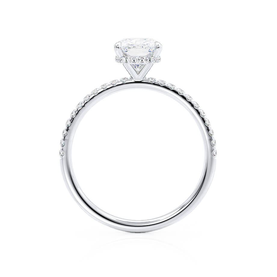 2.3 CT Elongated Cushion Pave Lab Grown Diamond Engagement Ring