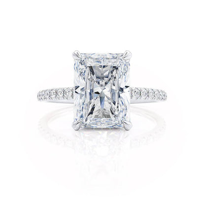 1.8 CT Radiant Pave Lab Grown Diamond Engagement Ring