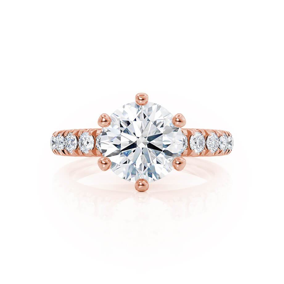 1.9 CT Round Pave Lab Grown Diamond Engagement Ring