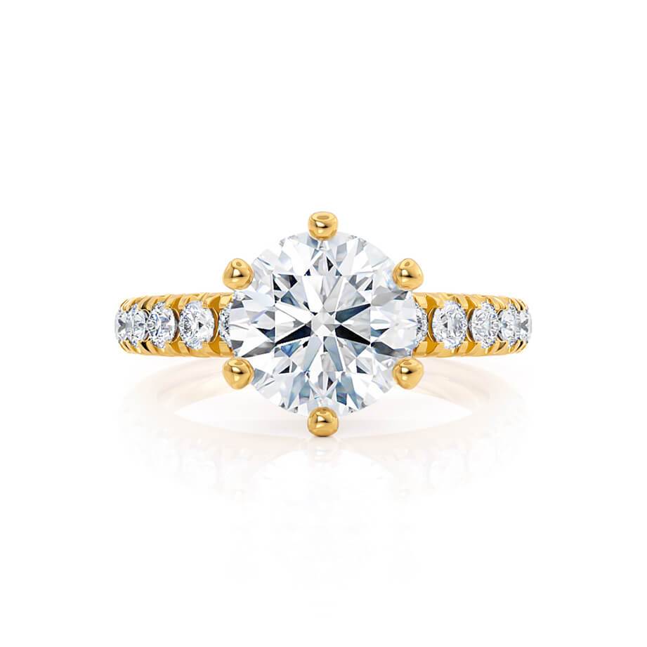 1.9 CT Round Pave Lab Grown Diamond Engagement Ring