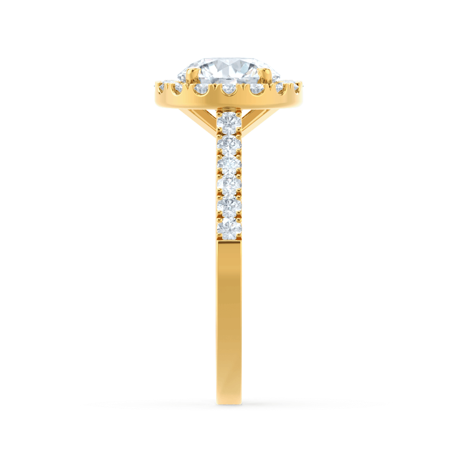 1 CT Round Halo & Pave Lab Grown Diamond Engagement Ring
