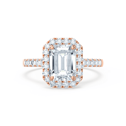 1.01 CT Emerald Halo & Pave Lab Grown Diamond Engagement Ring