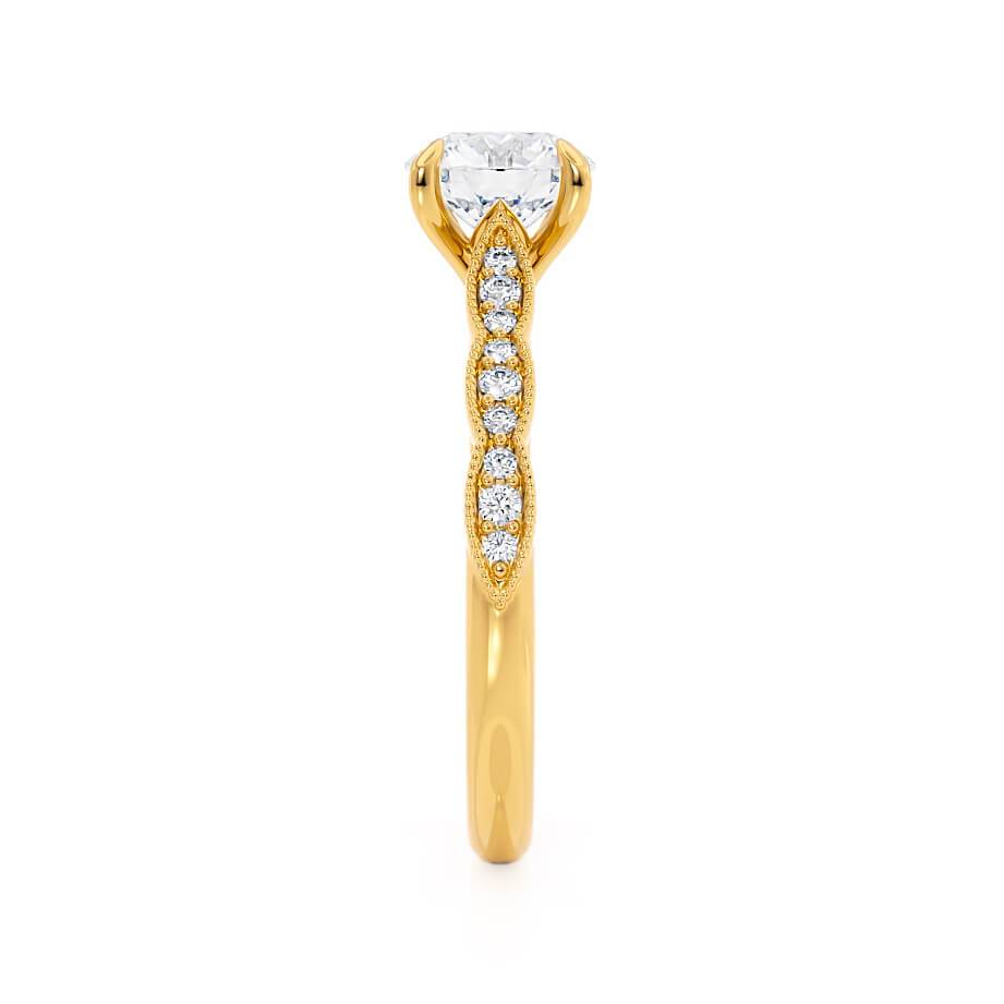 1.2 CT Round Pave Lab Grown Diamond Engagement Ring
