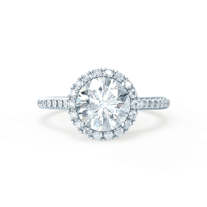1 CT Round Halo & Pave Lab Grown Diamond Engagement Ring