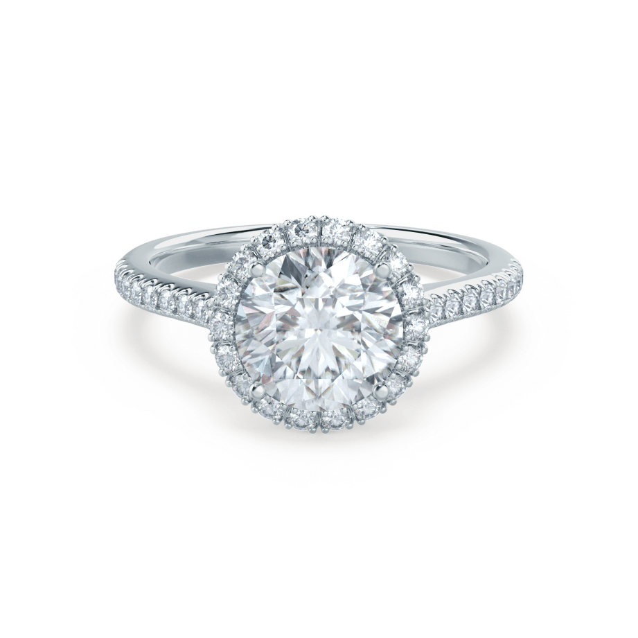 1 CT Round Halo & Pave Lab Grown Diamond Engagement Ring