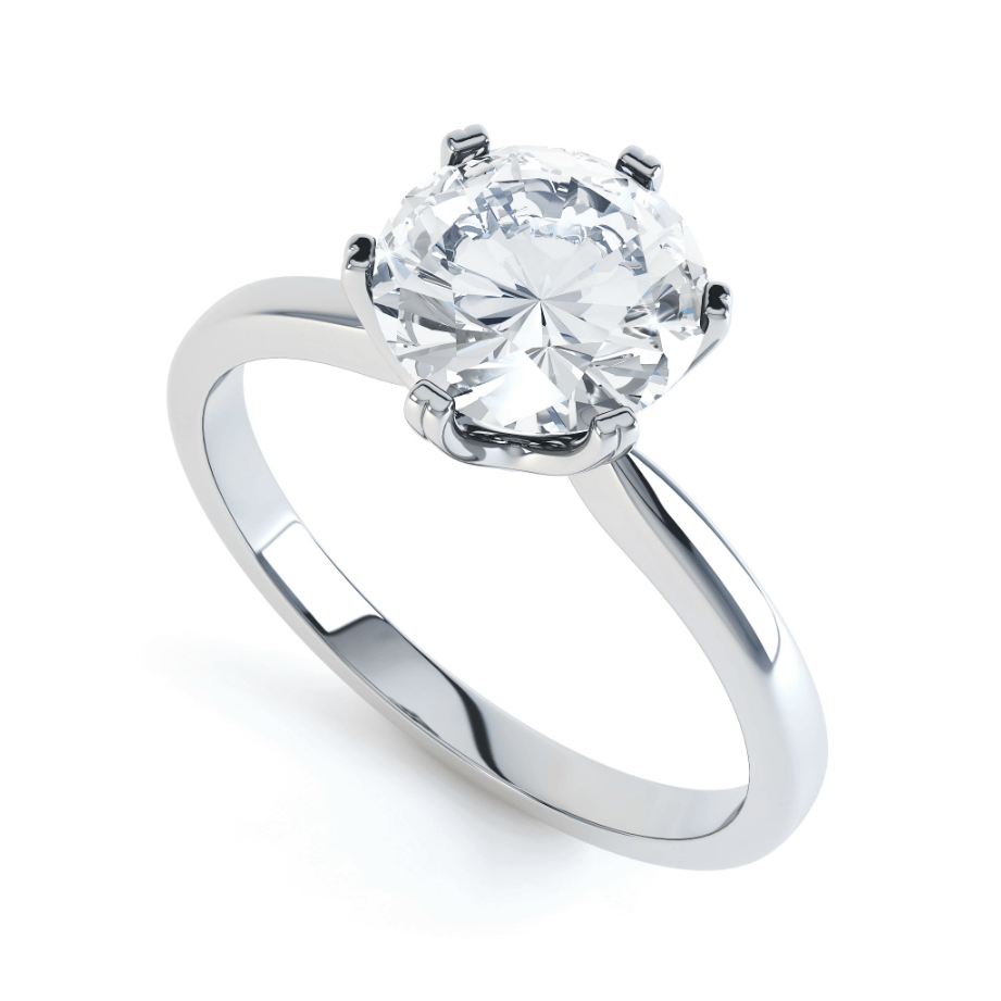 1.5 CT Round Solitaire Lab Grown Diamond Engagement Ring