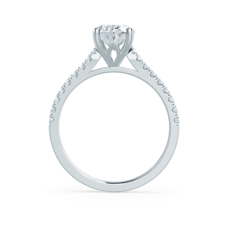 1.8 CT Oval Pave Lab Grown Diamond Engagement Ring
