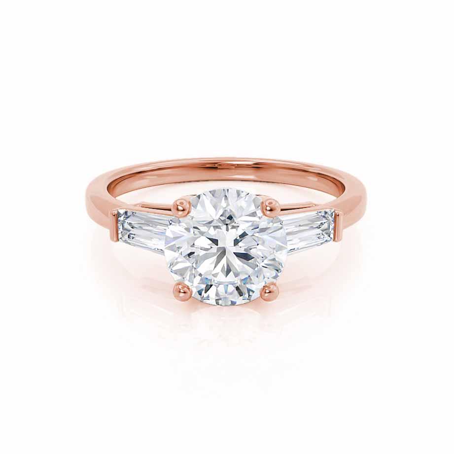 1 CT Round Three Stone Lab Grown Diamond Engagement Ring