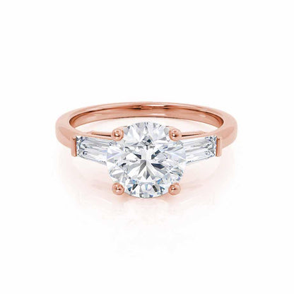 1 CT Round Three Stone Lab Grown Diamond Engagement Ring