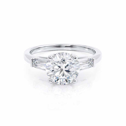 1 CT Round Three Stone Lab Grown Diamond Engagement Ring